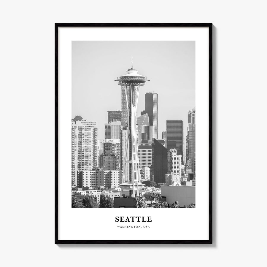 Seattle Classic No 1 Poster, framed poster mockup