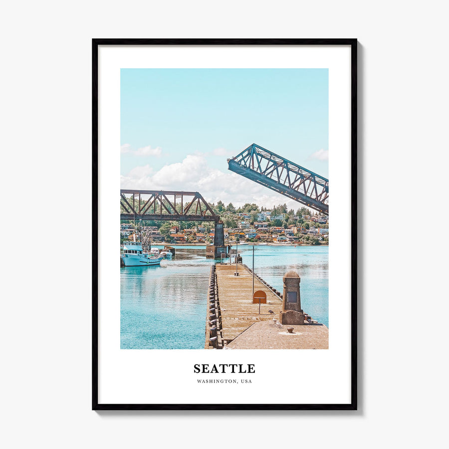 Seattle Classic No 2 Poster, framed poster mockup