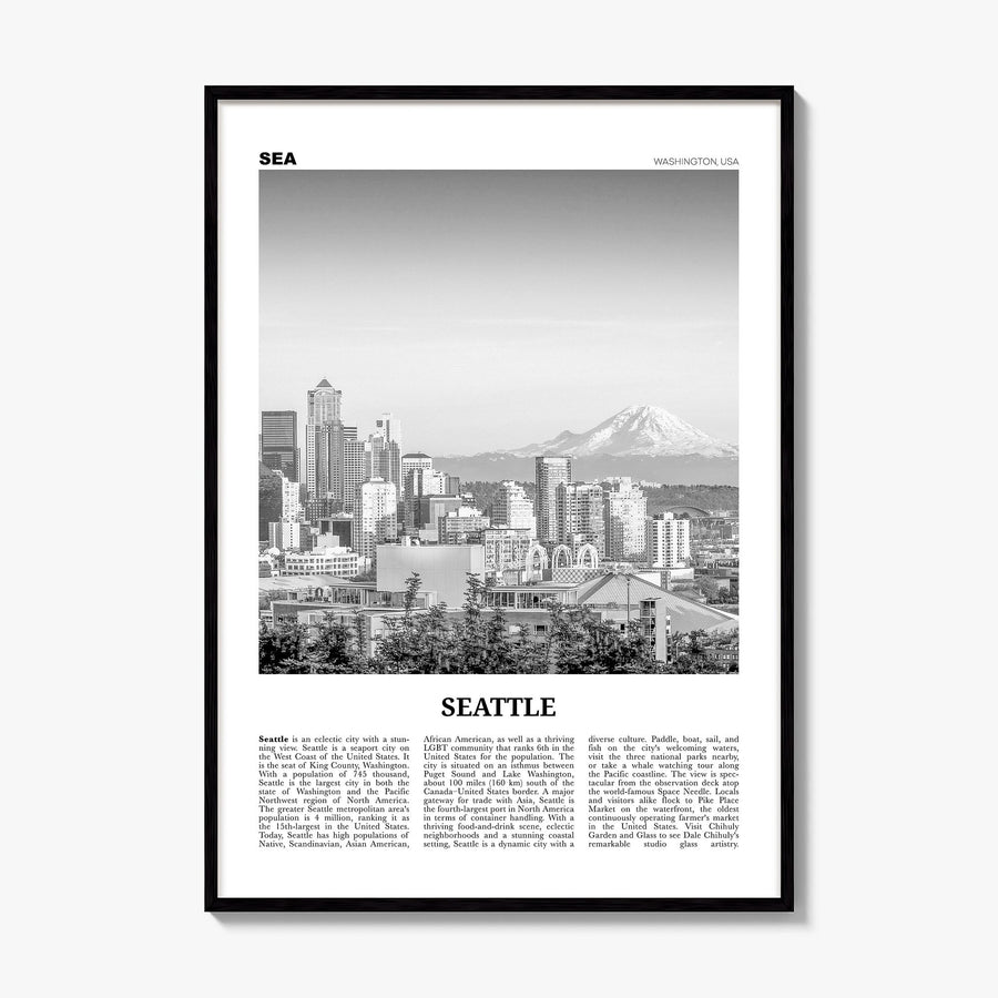 Seattle Newspaper No 1 Poster, framed poster mockup