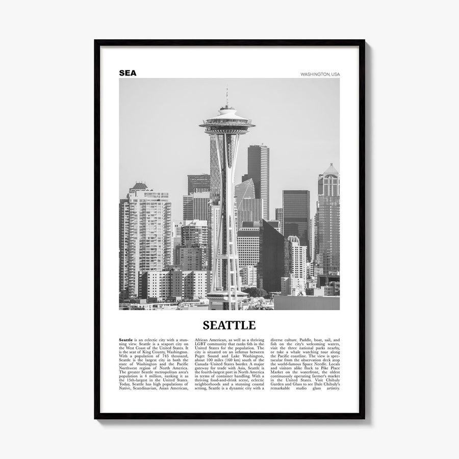 Seattle Newspaper No 2 Poster, framed poster mockup