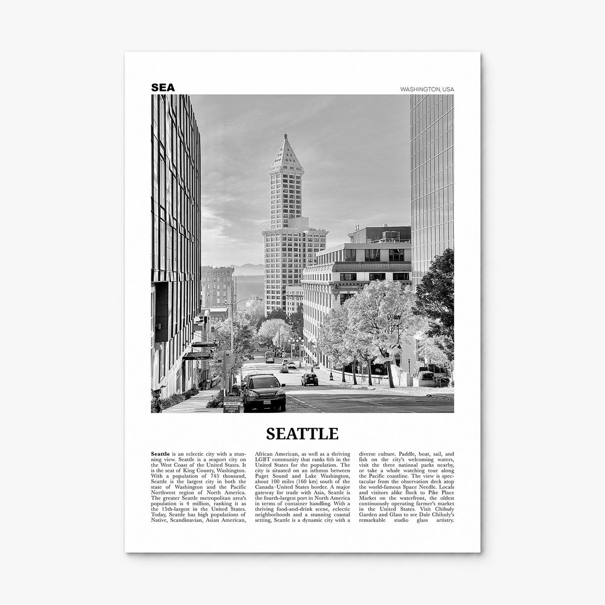 Seattle Newspaper No 4 Poster, print only (unframed)