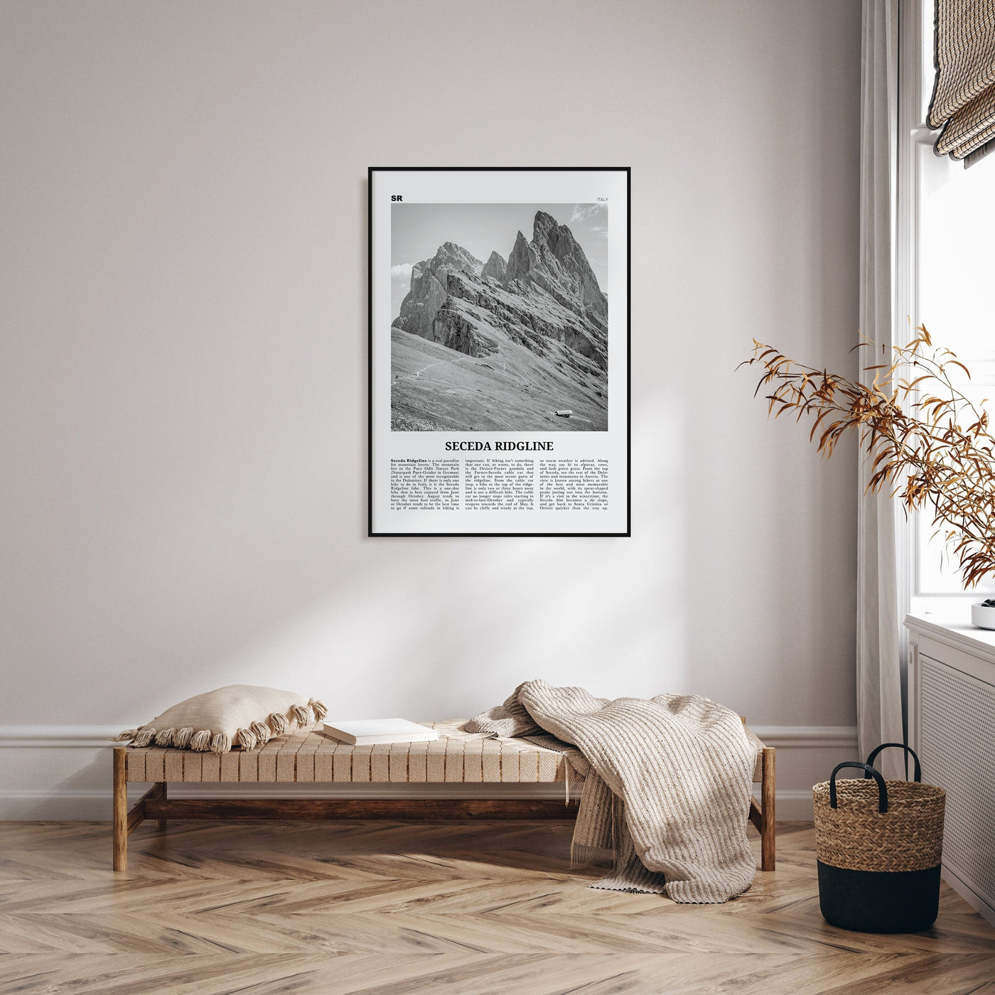 Seceda Ridgeline Poster Nbourhood Travel B&W Poster