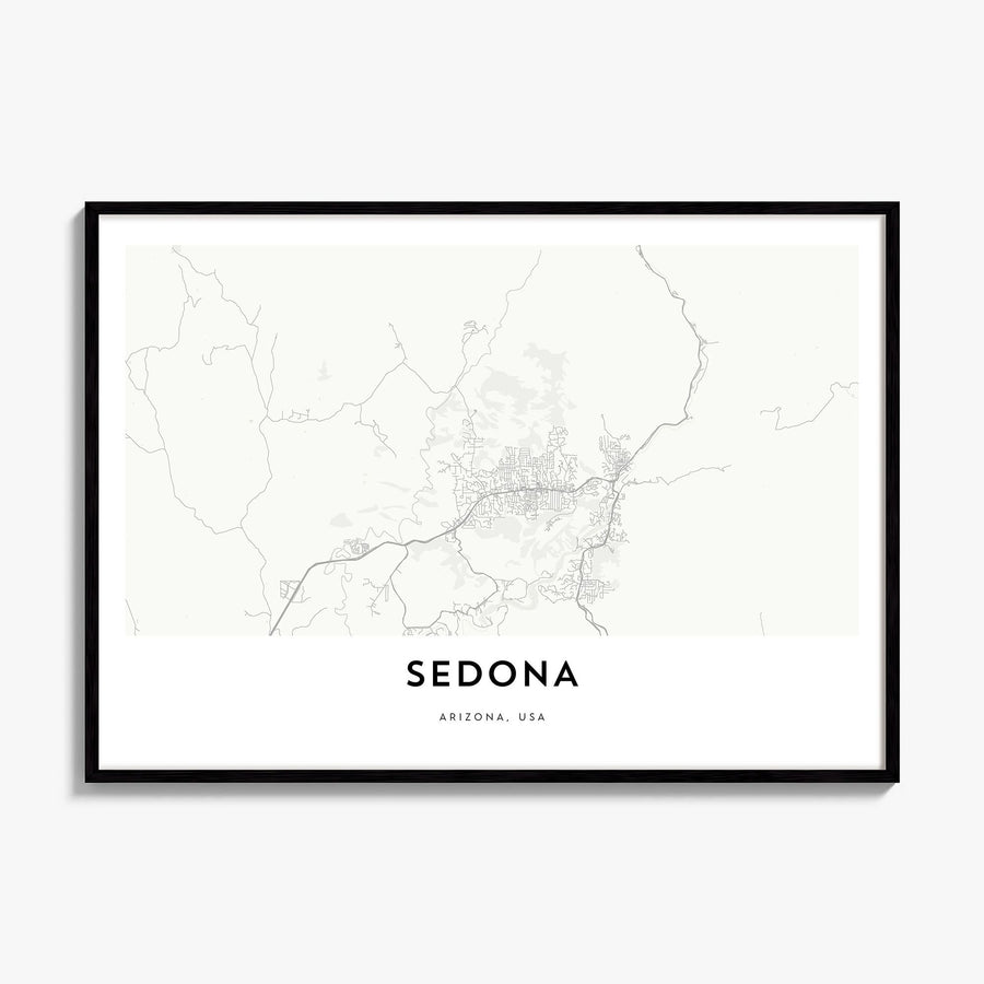 Sedona Map Poster, framed poster mockup