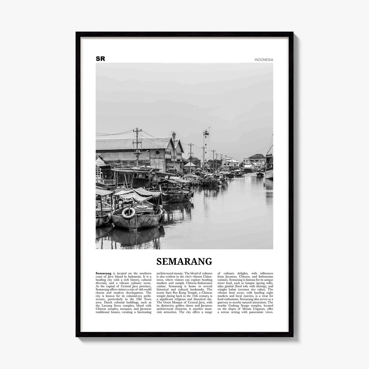 Semarang Newspaper Poster, framed poster mockup