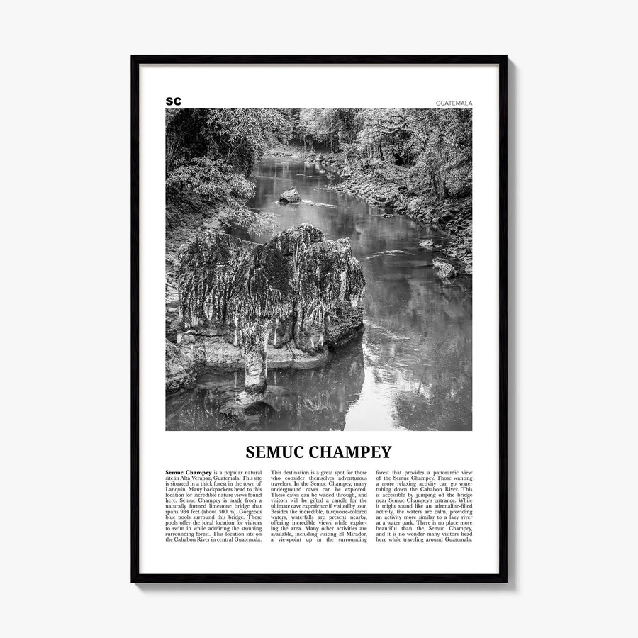 Semuc Champey Newspaper Poster, framed poster mockup