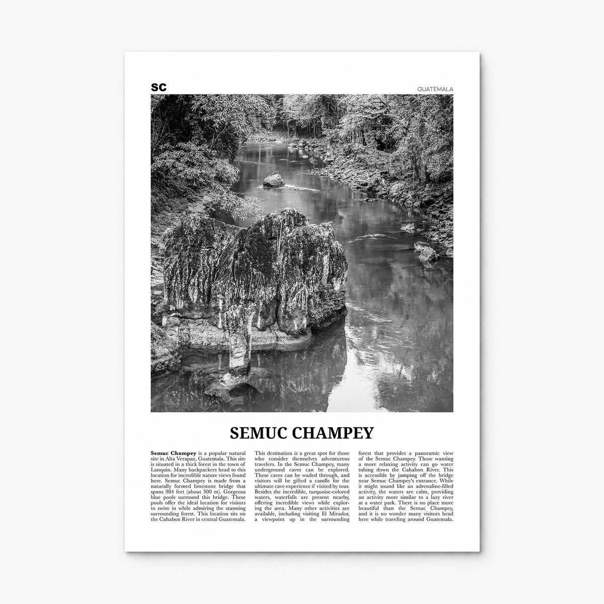 Semuc Champey Newspaper Poster, print only (unframed)
