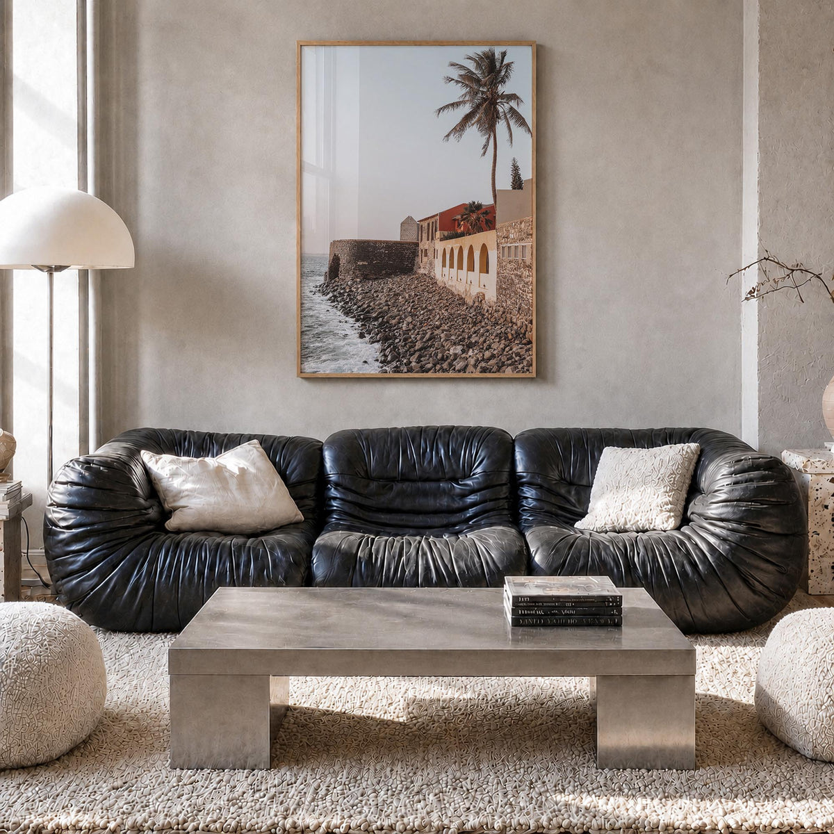 Senegal colorful photo poster of Africa – vertical wall art in natural wood frame, hanging on wall