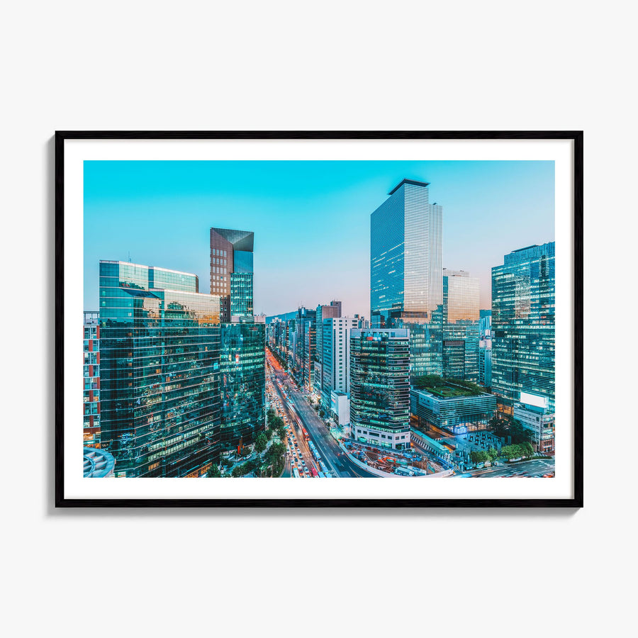 Seoul Photo Poster, framed poster mockup, white border