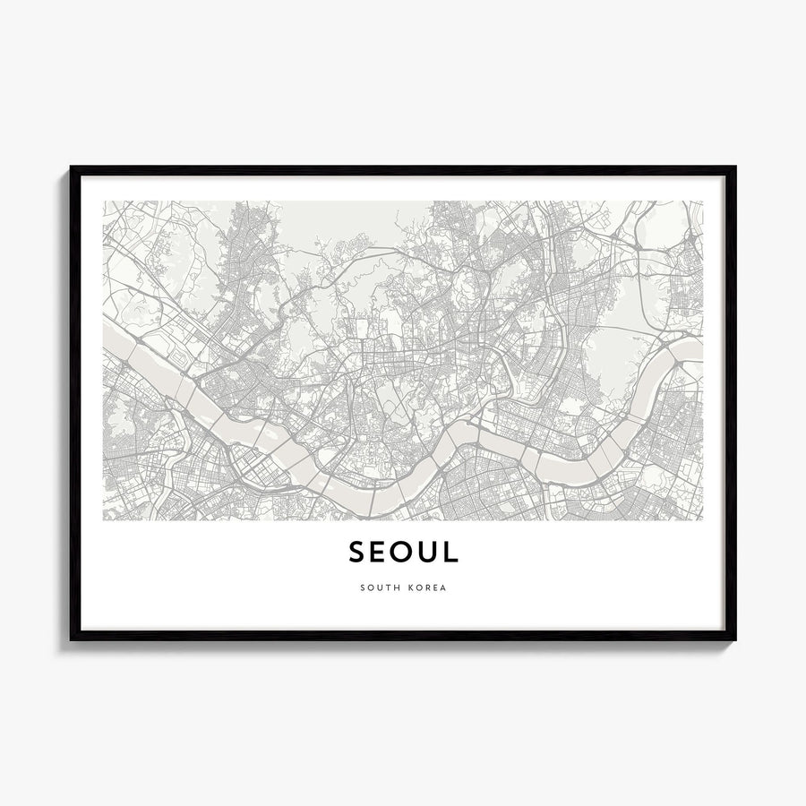 Seoul Map Poster, framed poster mockup