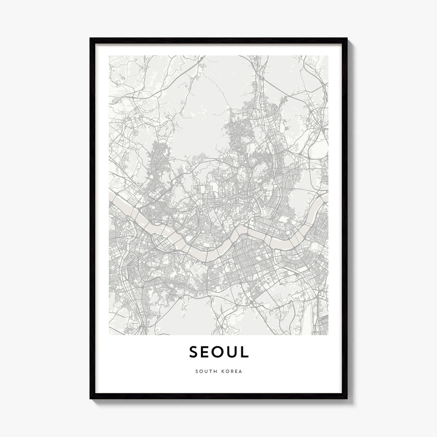 Seoul Map Poster, framed poster mockup