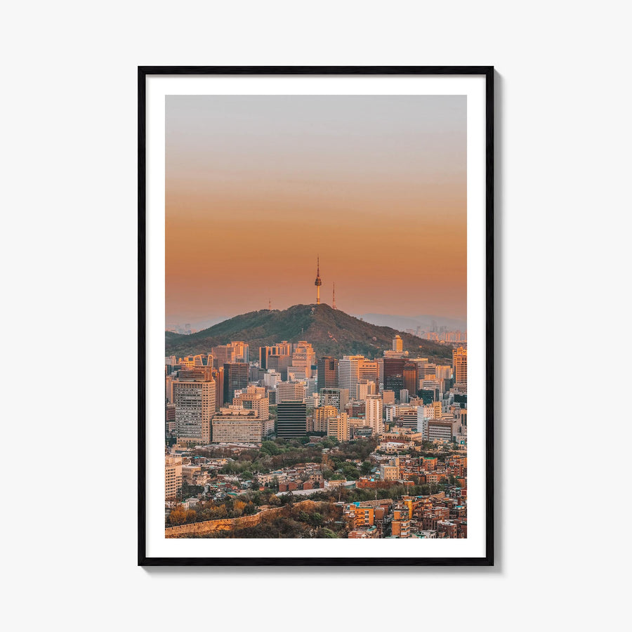 Seoul no. 1 colorful photo poster of South Korea – vertical wall art, unframed print shown in interior mockup