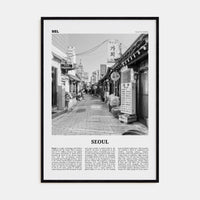 Seoul No 1 Poster Black Wood / 8x12 in Nbourhood Travel B&W Poster