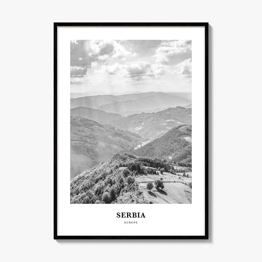Serbia Classic Poster, framed poster mockup