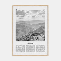 Serbia Poster Natural Wood / 8x12 in Nbourhood Travel B&W Poster