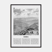 Serbia Poster Black Wood / 8x12 in Nbourhood Travel B&W Poster