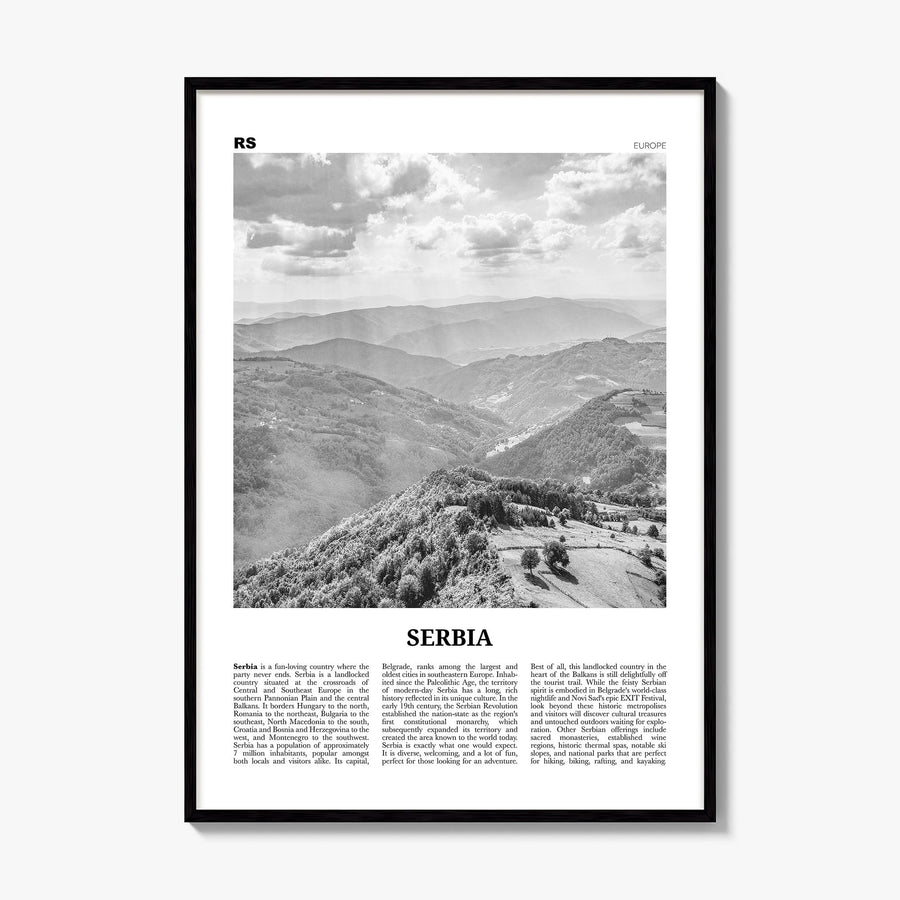 Serbia Newspaper Poster, framed poster mockup