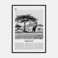 Serengeti National Park Poster Black Wood / 8x12 in Nbourhood Travel B&W Poster