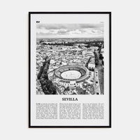 Sevilla Poster Black Wood / 8x12 in Nbourhood Travel B&W Poster