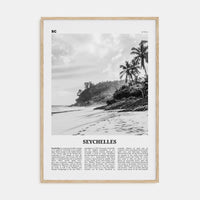 Seychelles Poster Natural Wood / 8x12 in Nbourhood Travel B&W Poster