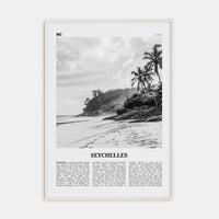 Seychelles Poster White Wood / 8x12 in Nbourhood Travel B&W Poster