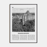 Shaker Heights Poster Black Metal / 8x12 in Nbourhood Travel B&W Poster