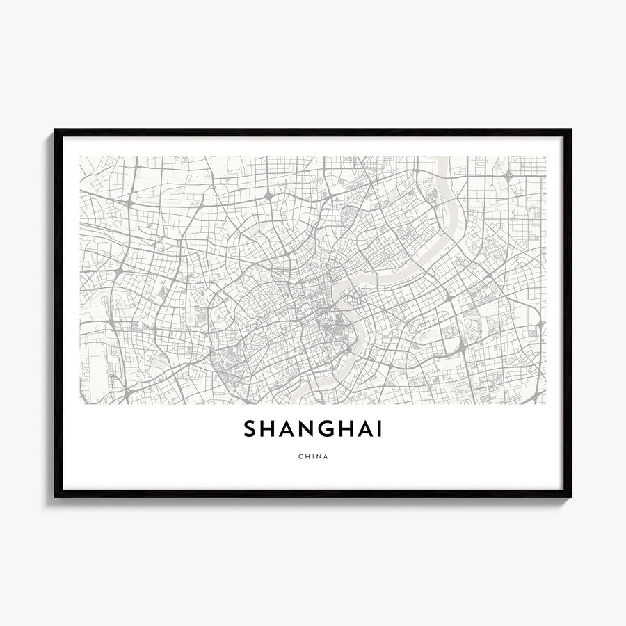 Shanghai Map Poster, framed poster mockup
