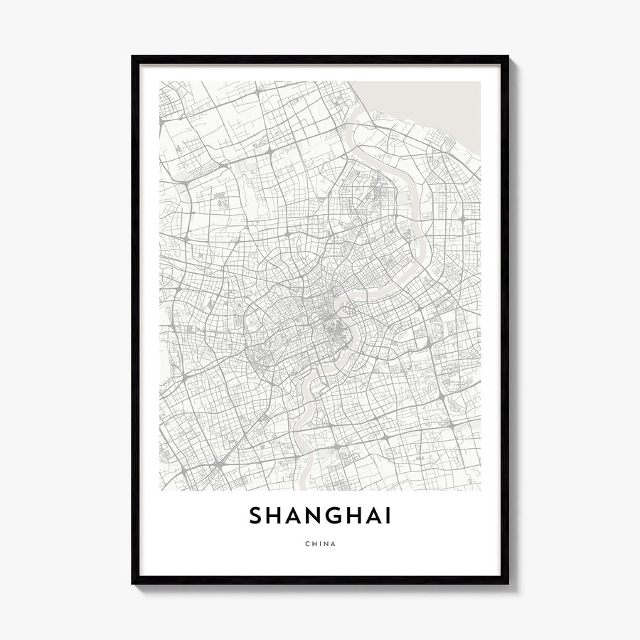 Shanghai Map Poster, framed poster mockup