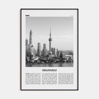 Shanghai No 4 Poster Black Metal / 8x12 in Nbourhood Travel B&W Poster