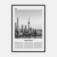 Shanghai No 4 Poster Black Wood / 8x12 in Nbourhood Travel B&W Poster