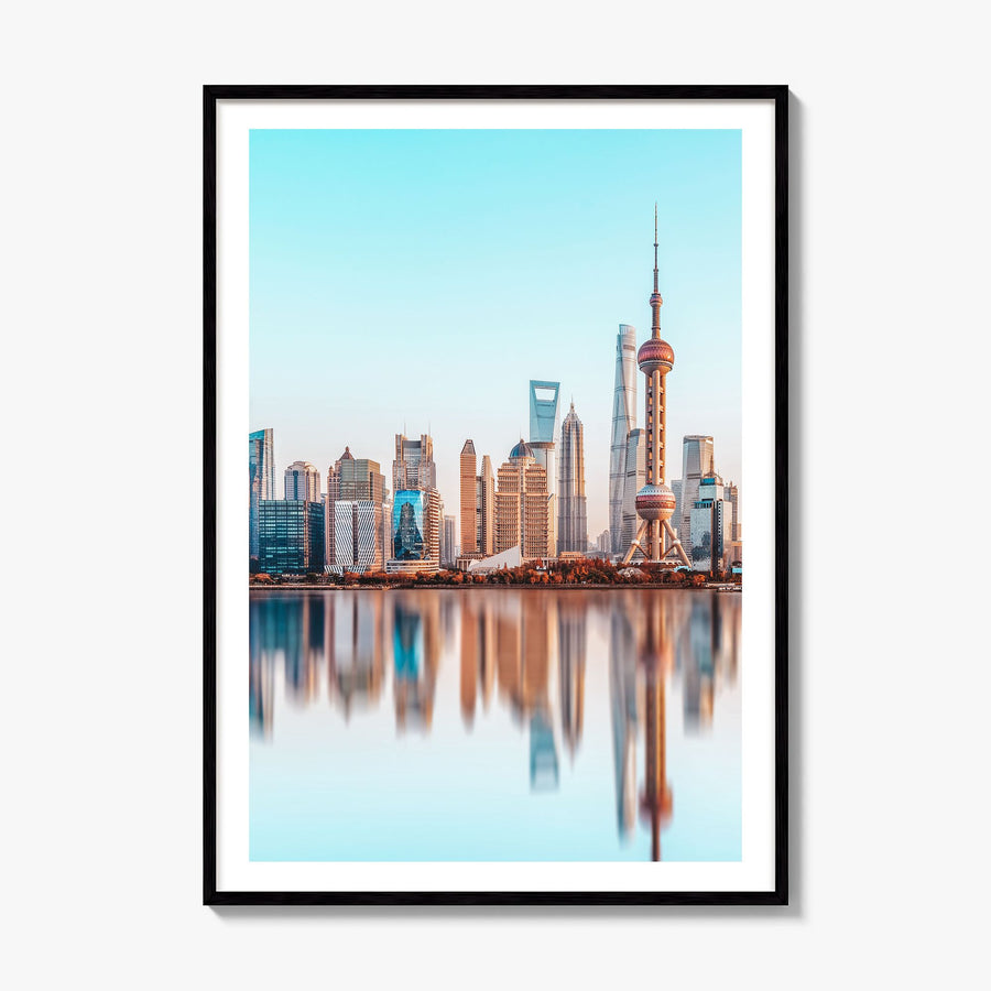 Shanghai Photo No 1 Poster, framed poster mockup, white border