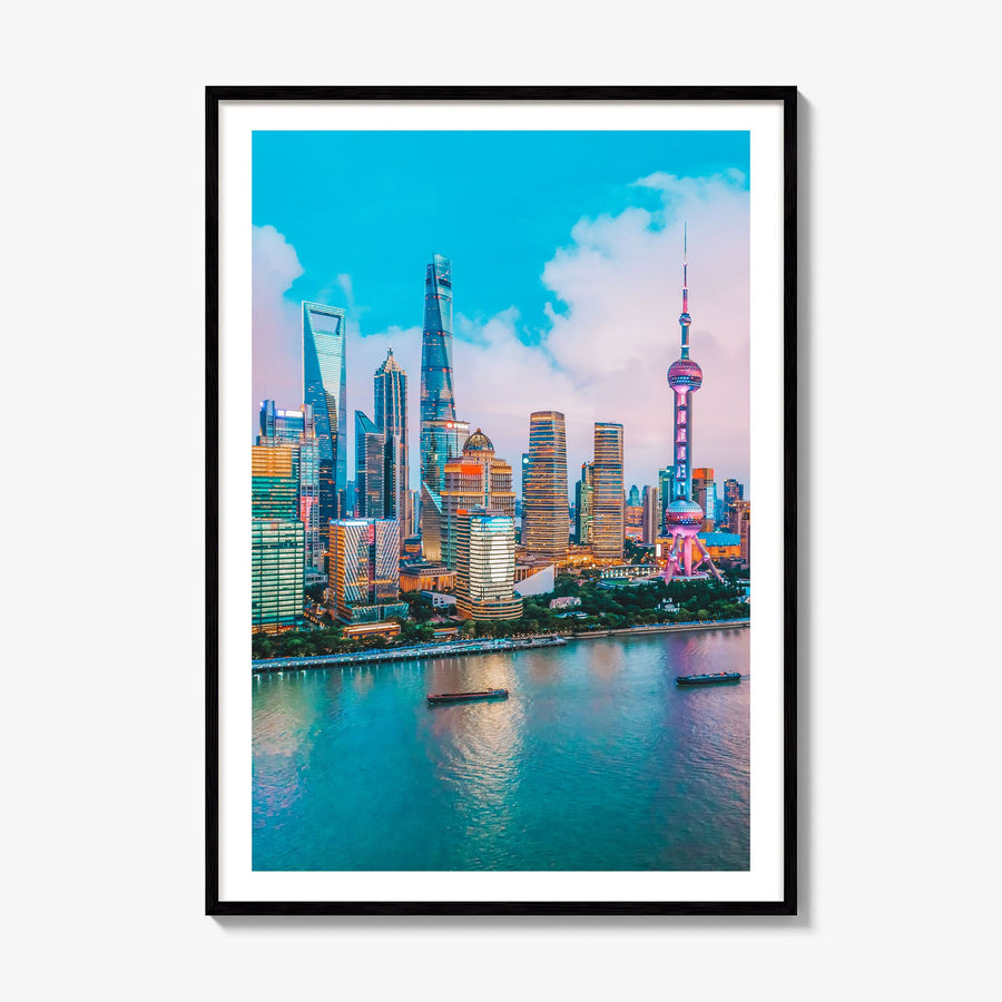 Shanghai Photo No 3 Poster, framed poster mockup, white border