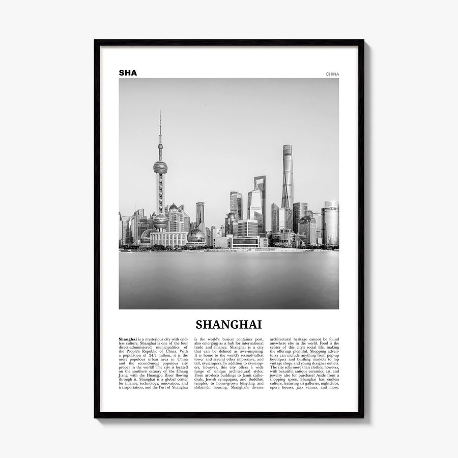 Shanghai Newspaper No 2 Poster, framed poster mockup