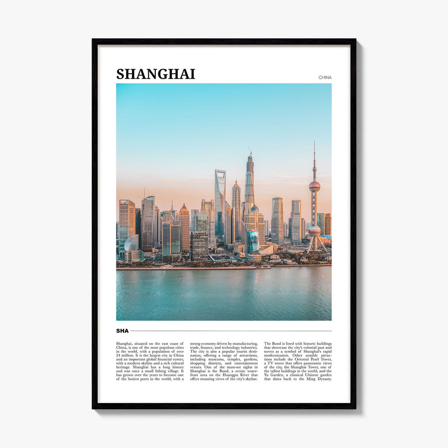 Shanghai Travel Poster, framed poster mockup