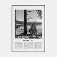 Shaver Lake Poster Black Metal / 8x12 in Nbourhood Travel B&W Poster