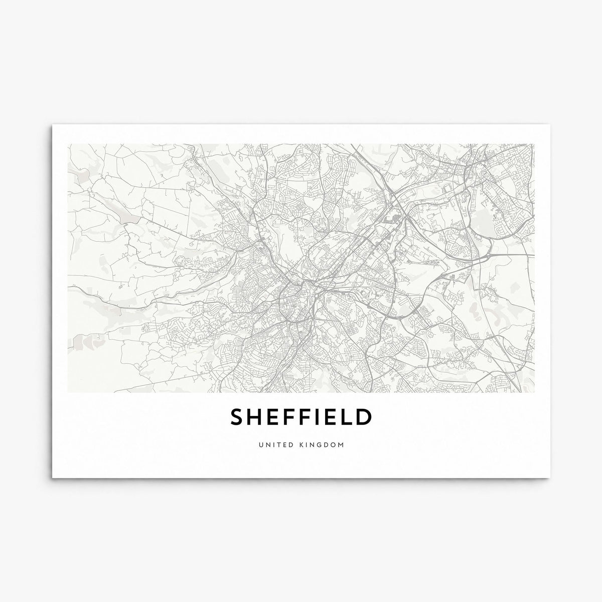 Sheffield Map Poster, print only (unframed)