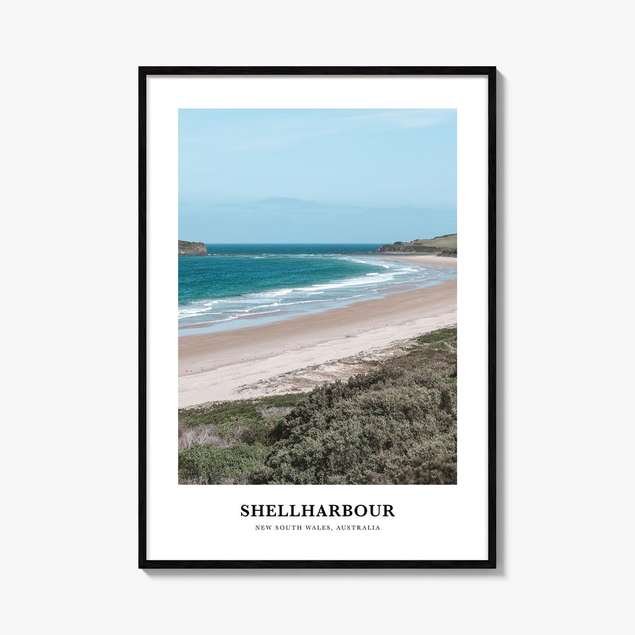 Shellharbour colorful classic poster of Australia – vertical wall art, unframed print shown in interior mockup