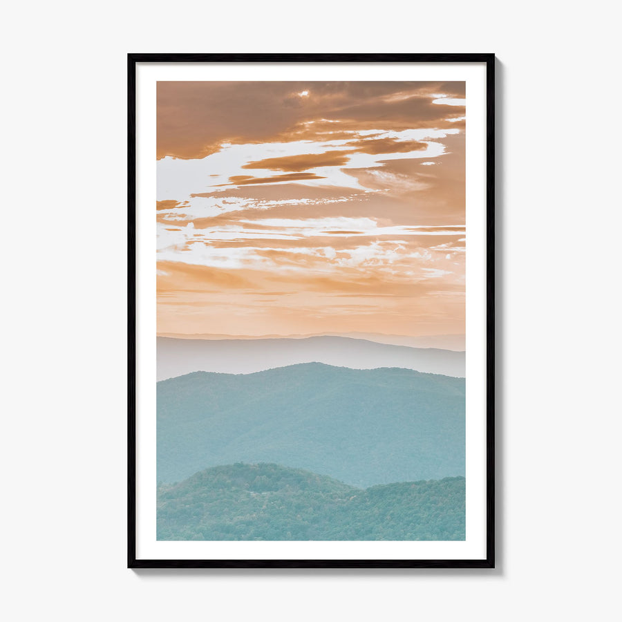 Shenandoah National Park Photo Poster, framed poster mockup, white border
