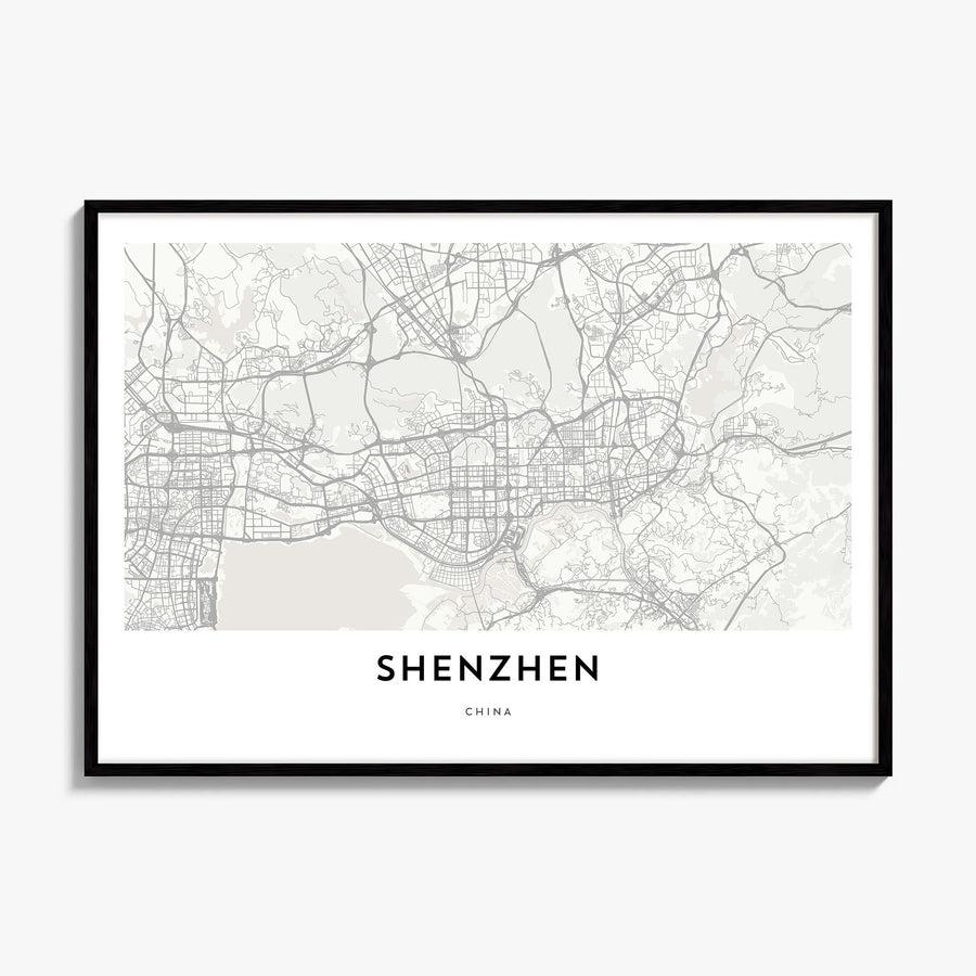 Shenzhen Map Poster, framed poster mockup