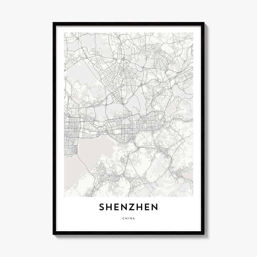 Shenzhen Map Poster, framed poster mockup