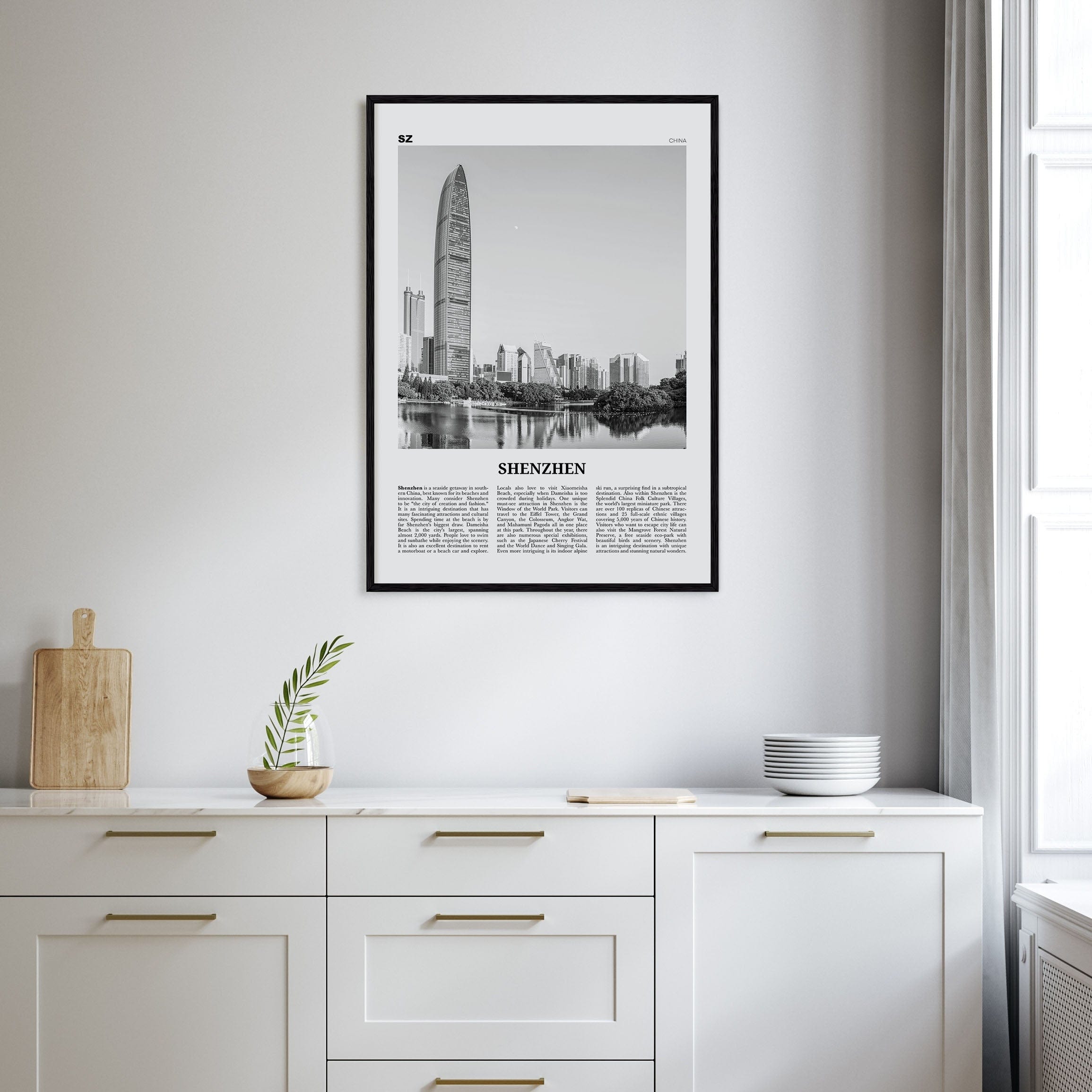 Shenzhen Poster Nbourhood Travel B&W Poster