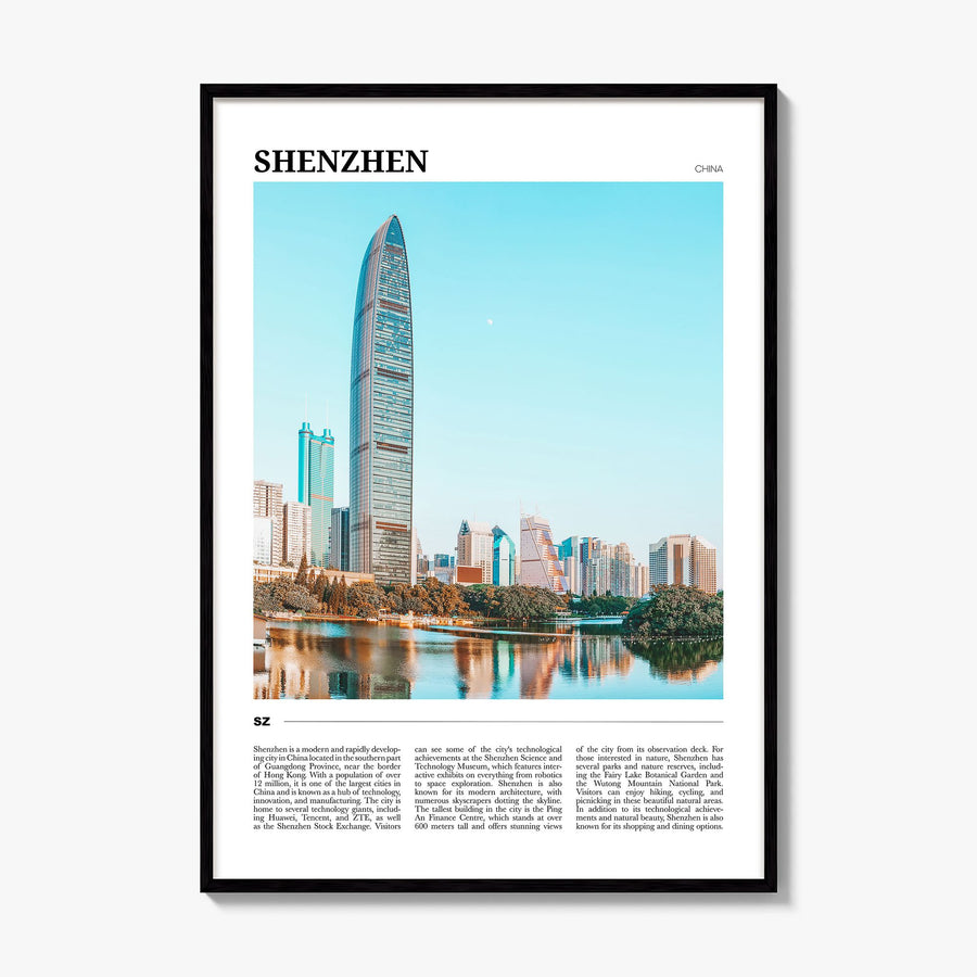 Shenzhen Travel Poster, framed poster mockup