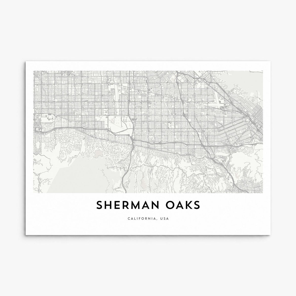 Sherman Oaks Map Poster, print only (unframed)