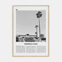 Sherman Oaks Poster Natural Wood / 8x12 in Nbourhood Travel B&W Poster