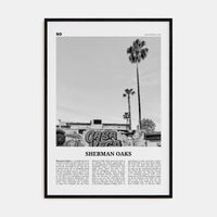 Sherman Oaks Poster Black Wood / 8x12 in Nbourhood Travel B&W Poster