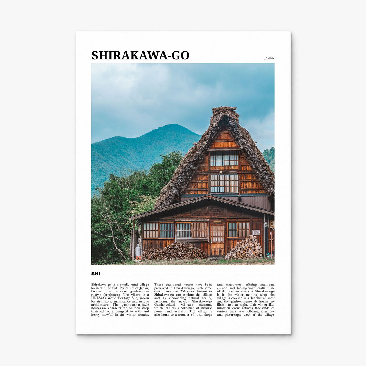 Shirakawa-go Travel Poster, print only (unframed)