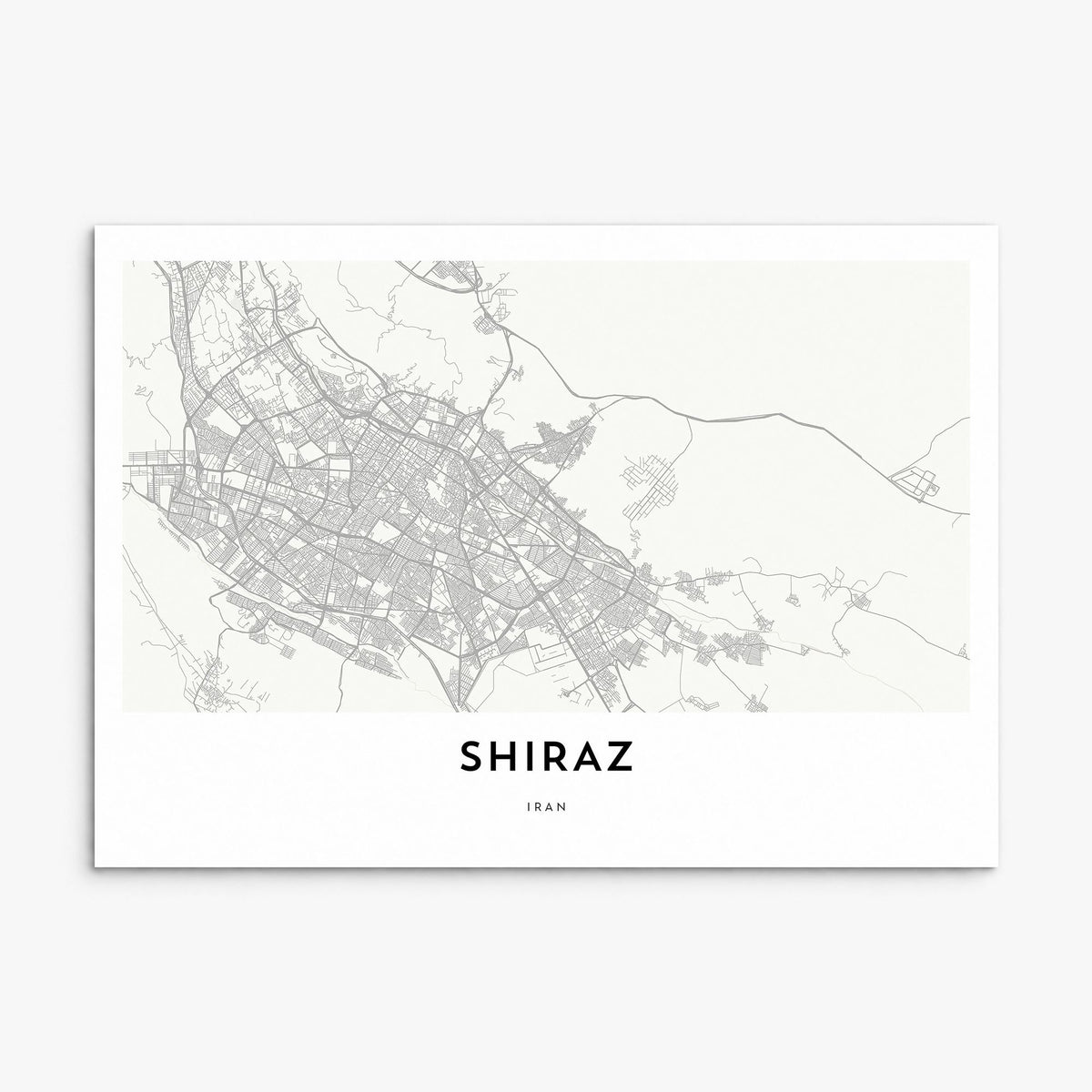 Shiraz Map Poster, print only (unframed)