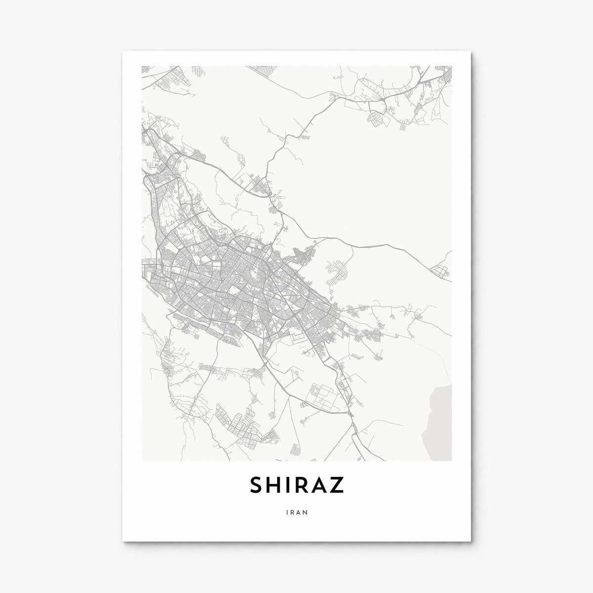 Shiraz Map Poster, print only (unframed)