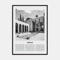 Shiraz Poster Black Wood / 8x12 in Nbourhood Travel B&W Poster