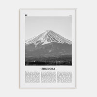 Shizuoka Poster White Wood / 8x12 in Nbourhood Travel B&W Poster