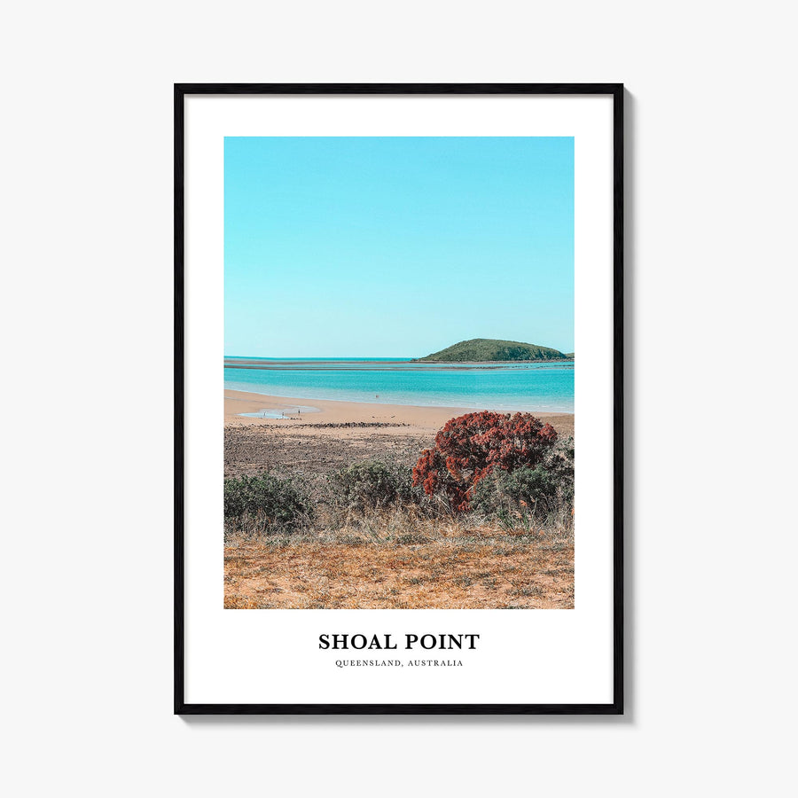 Shoal Point colorful classic poster of Australia – vertical wall art, unframed print shown in interior mockup